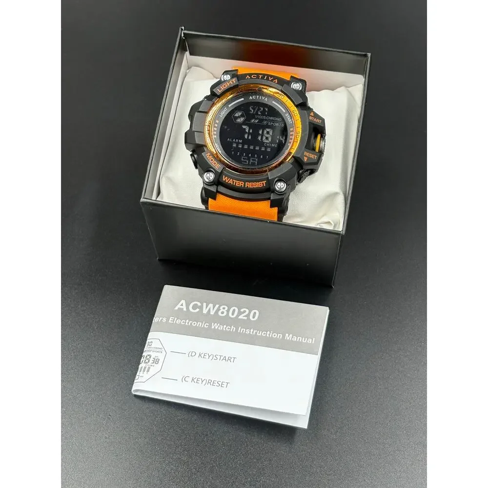 New Activa x Invicta Digital Sport Watch Model ACW8020-005 Orange and Black